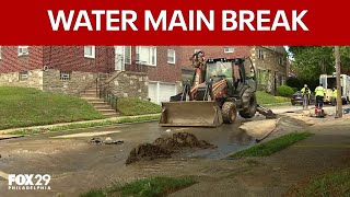 Water main break floods East Mount Airy street, leaves 80 without service