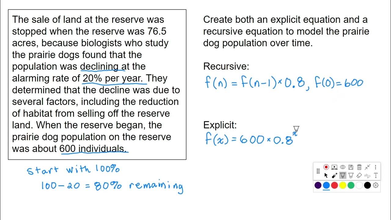 Recursive and Explicit Equations for Exponential Growth and Decay - YouTube