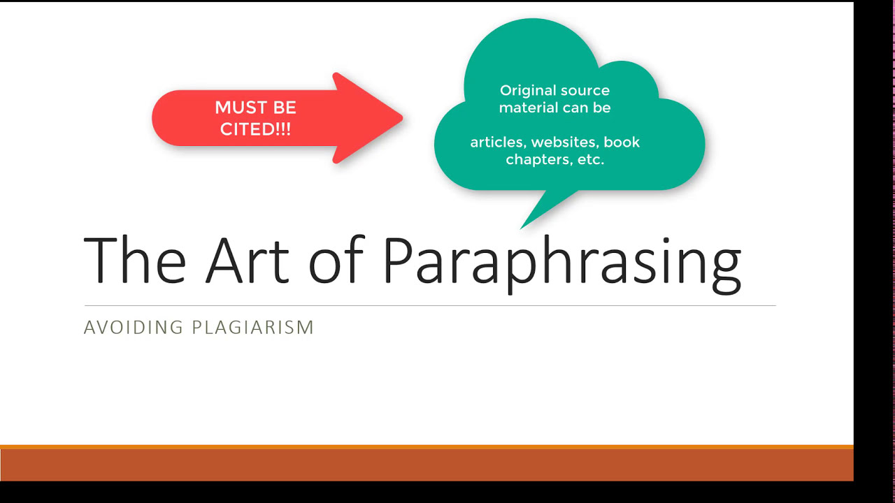 paraphrasing can help you avoid