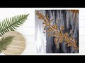 Iinterior abstract painting "golden branch".  Интерьерная абстрактная картина "Золотая веточка".