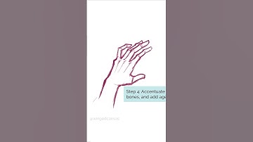 How to Draw: ELDERLY HANDS (4 Steps) #Shorts