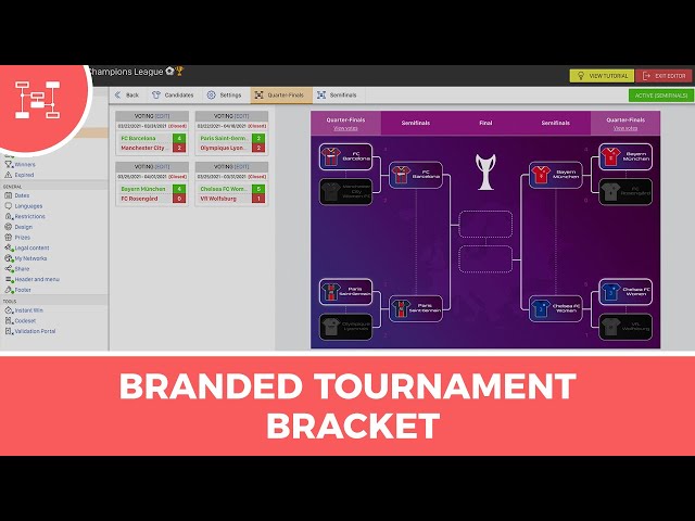 Online Brackets maker: create branded knockout tournaments