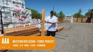 1X6X6 - 3/4" Thick - S1S2E - Standard - Dog Eared - Western Red Cedar - Fence Pickets | RMFP