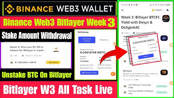 Binance Bitlayer BTCFI Web3 Airdrop | Bitlayer Unstake WBTC | Binance Bitlayer Week 3 Airdrop Update