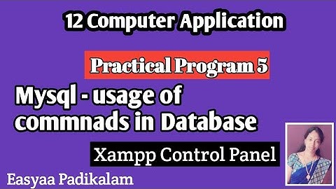 12th computer application - Practical program 5 - Mysql usage of commanda database