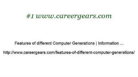 Features Of Second Generation Computers