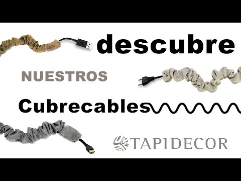 Cubre Cables decorativo tejido color gris/arena topo fruncido 160 cm. video
