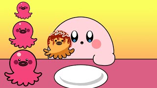 Kirby animation Octopus, Takoyaki, Sausage Emoticon MUKBANG
