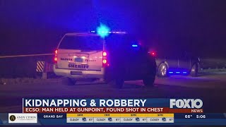 Man kidnapped at gunpoint, found shot in chest on Highway 90 in Baldwin County