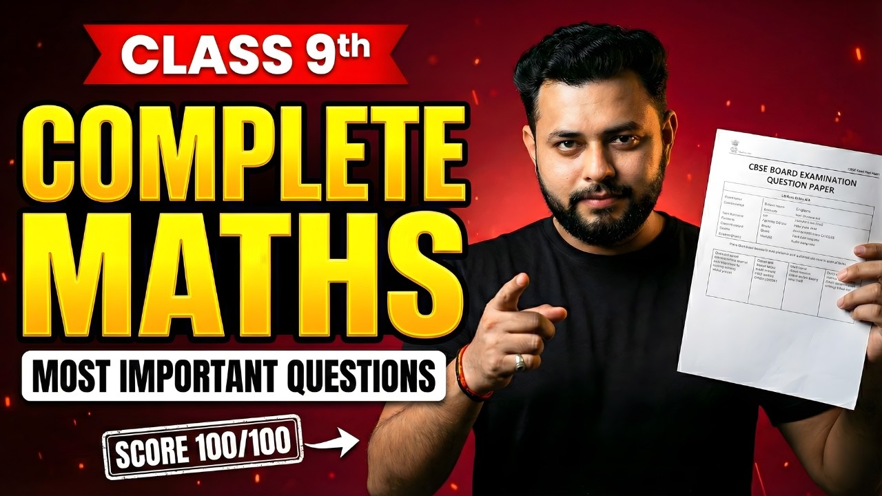 Class 9 Maths Complete Syllabus in One Shot | Most Important Questions ...