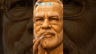 PM Narendra Modi Wood Carving Statue 🇮🇳🔥 | Amazing AI Wood Art #shorts