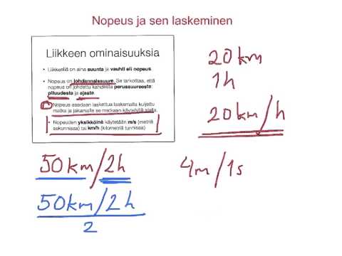 nopeus ja sen laskeminen