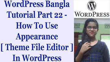 WordPress Bangla Tutorial Part 22 - How To Use Appearance [ Theme File Editor ] In WordPress