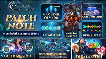 Cabal : Infinite Combo : อัพเดทแพทซ์ 03/07/68