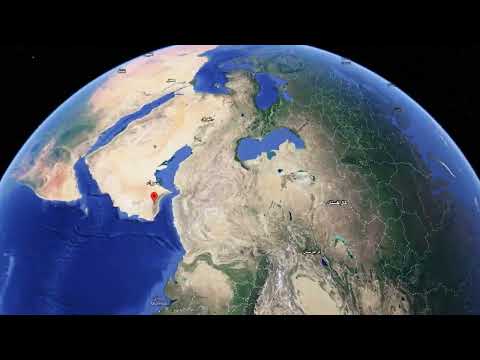 موقع ولاية الحمراء في خريطة العالم ـ إسقاط 