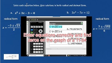 TI-84 - How to enter equations correctly and find irrational zeros on the graphs.