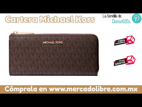 Cartera MICHAEL KORS Jet Set Travel Large Logo Quarter Zip Wallet BROWN ML YouTube