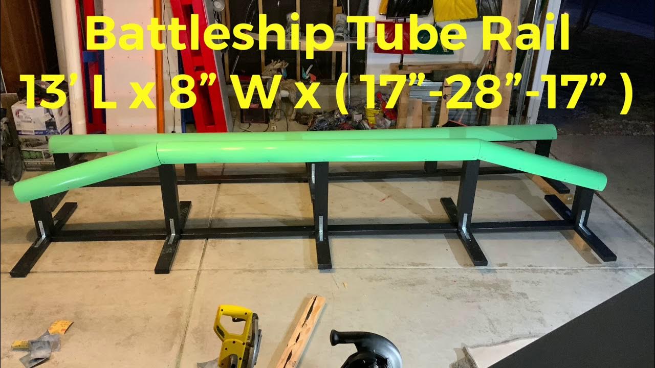 How to build a battleship pvc snowboard rail YouTube