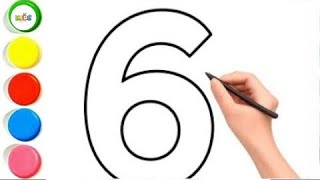 Cute Beautiful Number 6 | Drawing,Painting & Coloring and Toddlers_ Kids