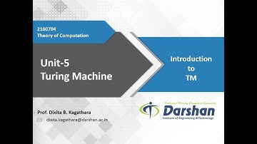 Unit 5: Introduction to Turing Machine