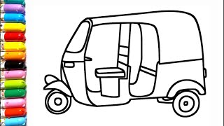 Let s learn how to draw with me easy auto riksha and truck drawings