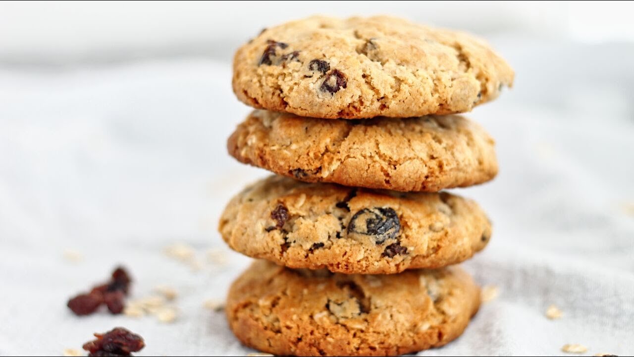 Thick and Chewy Gluten Free Oatmeal Raisin Cookies - YouTube