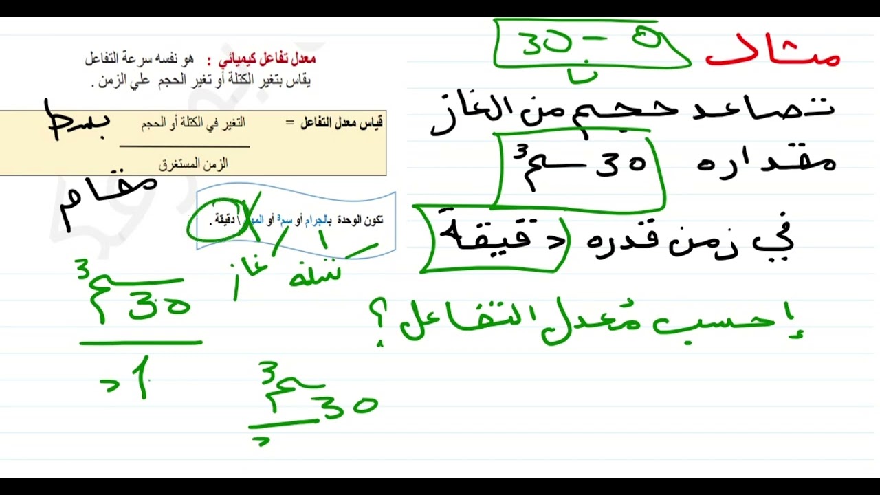 #الصف_الثاني_ثانوي #الوحدة_الرابعة #الدرس_الاول #سرعة_التفاعل#انس_بوزعكوك