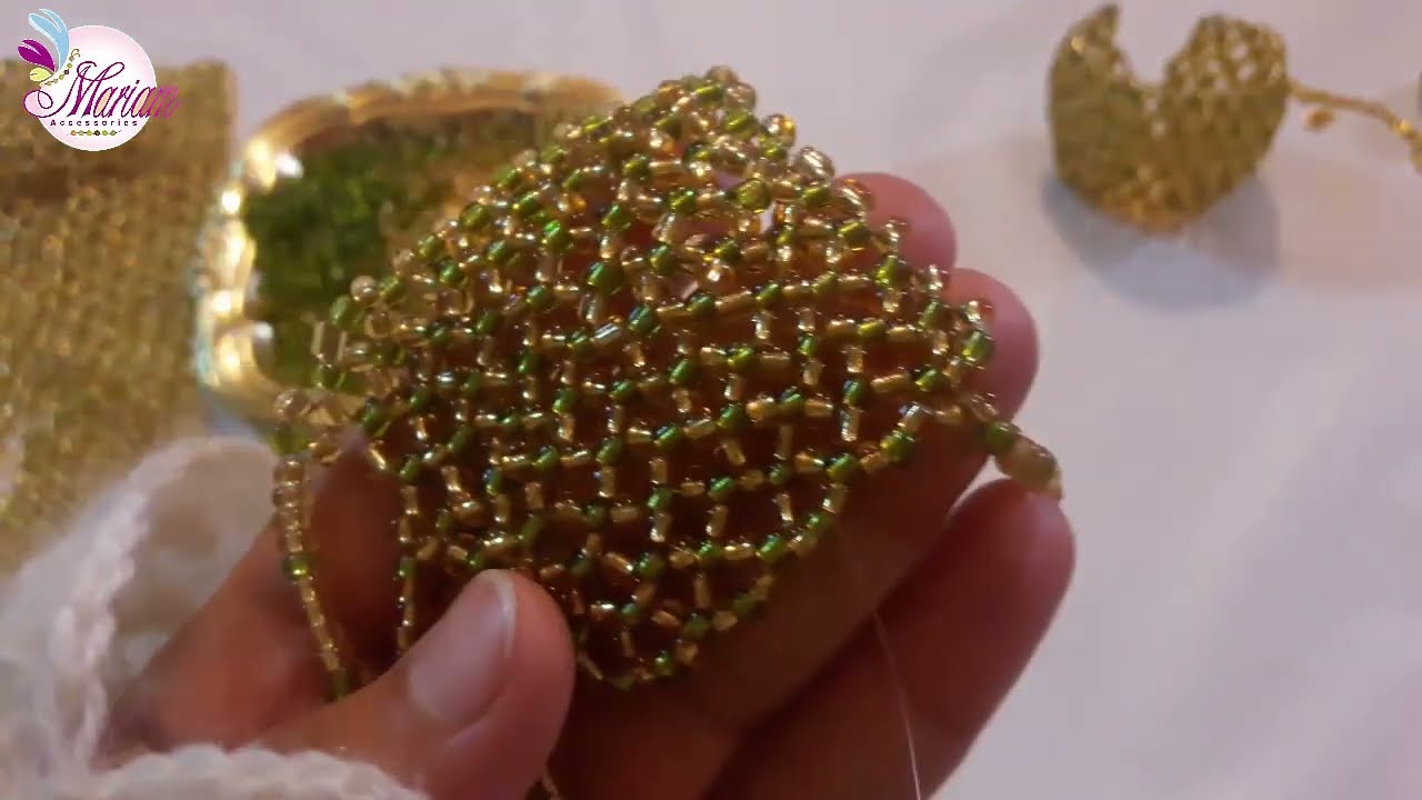طقم اكسسوار ميرامار 3قطع من خرز النمنم او التفسيرة | How to make beaded bracelet #tutorial #Beading