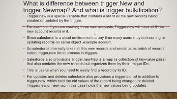 Salesforce developer interview questions part 22 Trigger context ,what is trigger.new and newmap?