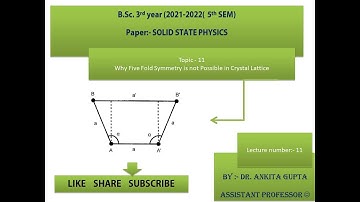 lecture -11 why five fold symmetry is not possible in crystal lattice