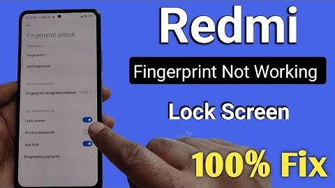 fingerprint unlock not working in lock screen | Xiaomi | redmi