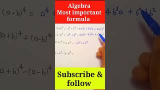 Algebra most important formula // (a+b)⁴ & (a-b)⁴ formula // shorts