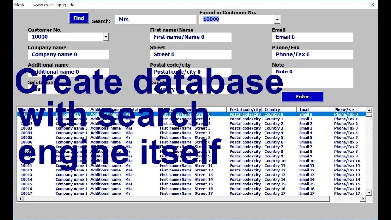 0 Excel VBA Database with search engine YouTube