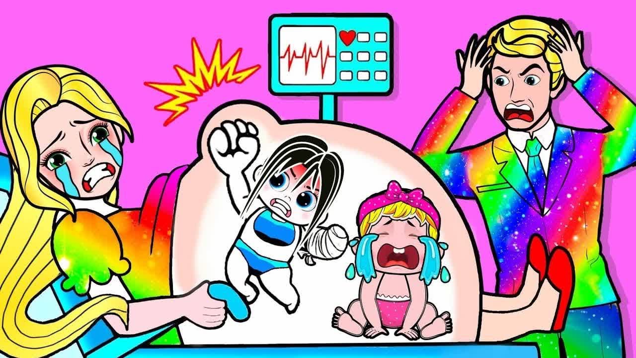 Paper Dolls Dress Up - Costume Twins Rapunzel & Sadako Handicapped Dress - Barbie Story & Crafts