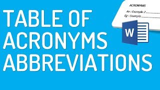 How to make table of acronyms/abbreviations in Word screenshot 2