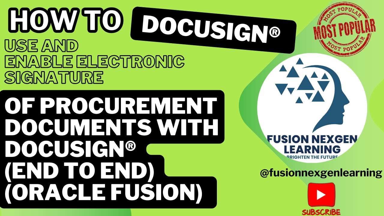 How to use and enable Electronic Signature of procurement documents ...