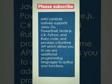 Video: Welche Sprache ist AWS Lambda?