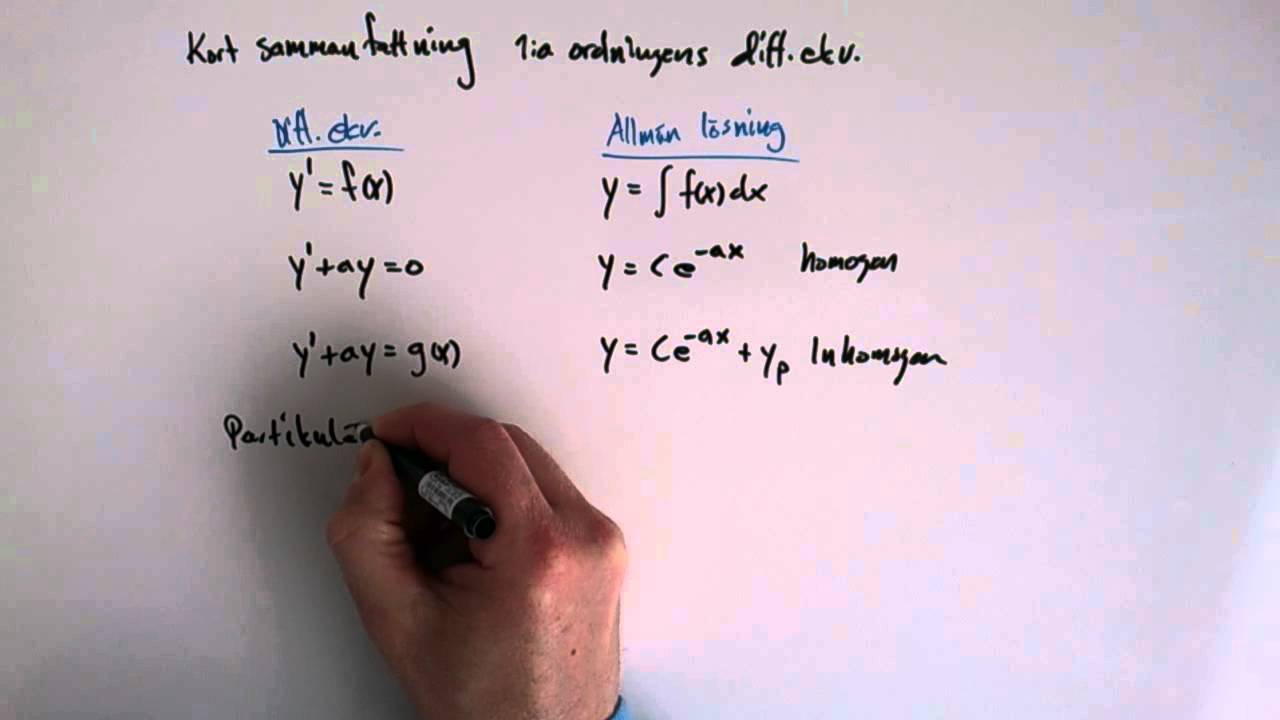 Matematik E - Differentialekvationer - 1:a ordningen