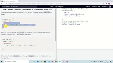 Tutorial 19 - writing concise declarative function - freecodecamp