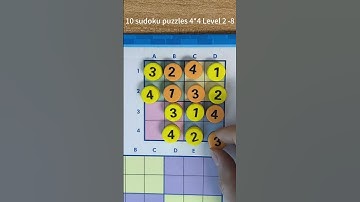 Sudoku Puzzles 4*4 Level 2-8  #sudokupuzzles  #sudokuforbeginners #sudokudailychallenge #sudokukids
