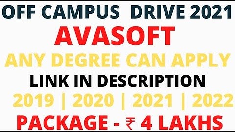 Avasoft Off Campus Drive 2022 | 2021 | 2020 | 2019 | Latest Recruitment |  Avasoft Selection Process