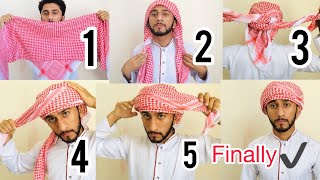 How to wear Dubai style Headscarf | SHEMAGH GHOTRA | Full Tutorial | Majidshah 2020