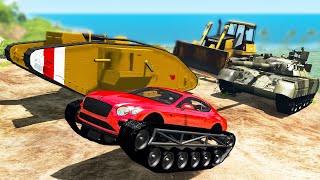 Tracked Vehicle War #1 - Who is Better? - Beamng drive