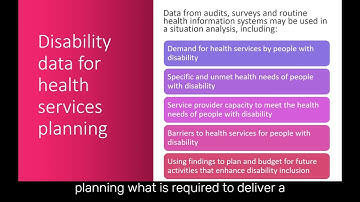 Module 5 Video 2: How to use disability data for planning, monitoring and evaluation