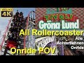 Grönalund All Roller Coaster POV Onride - Gröna Lund Alle Achterbahnen on-ride 4K