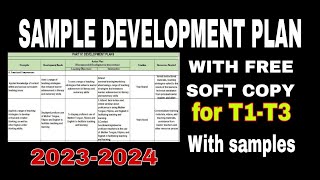 Sample Development Plan for Proficient Teachers / 2023-2024