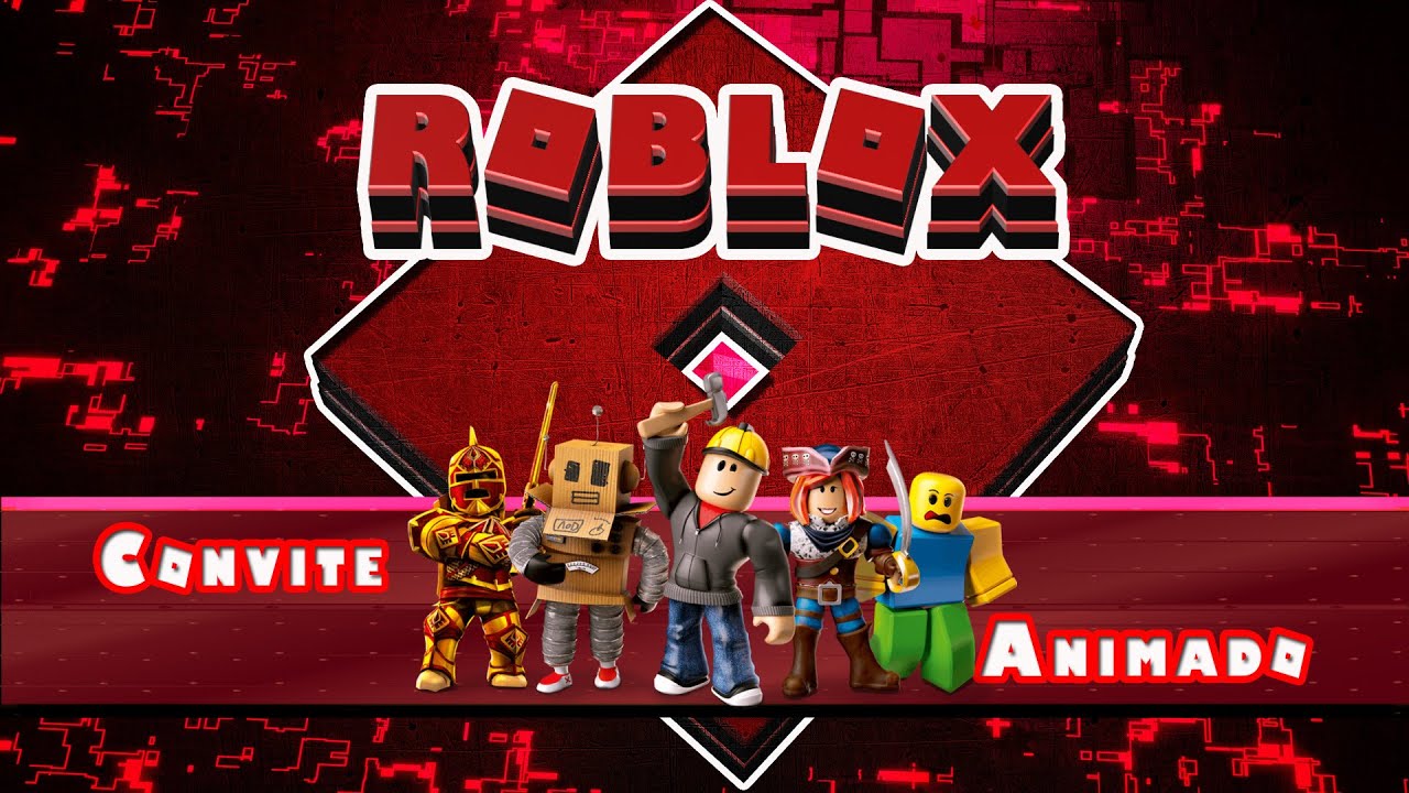 Convite Animado (VÍDEO) para aniversário ROBLOX (GAME JOGO )