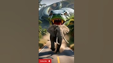 🐘Anaconda Attacks Elephant— Rescue Team Saves the Giant! Animal entertainment video #shorts#ytshorts