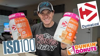 Dymatize ISO100 Hydrolyzed 100% Whey Protein Isolate   Dunkin’ Cappuccino and Mocha Latte flavors