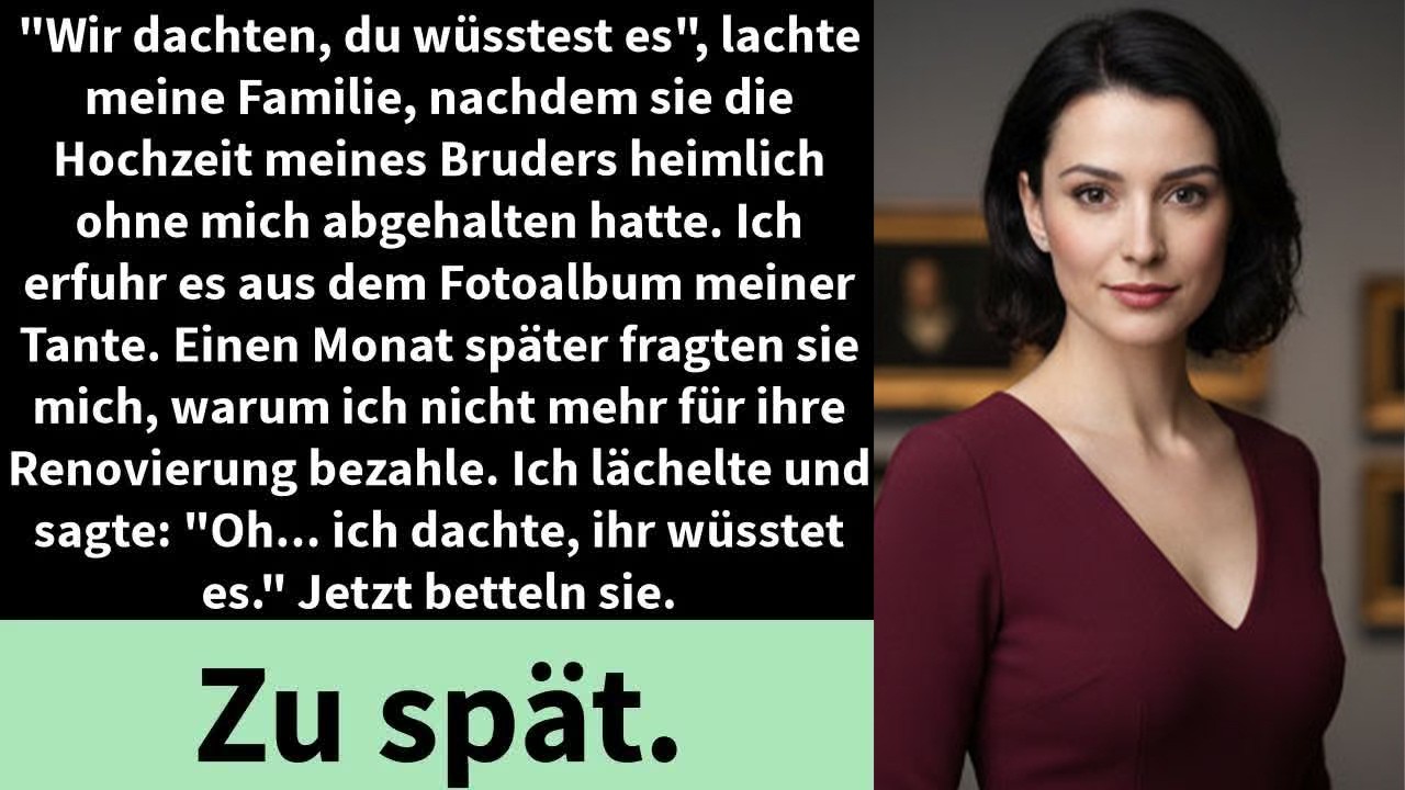 „Wir dachten, du wüsstest es…“ – Sie verschwiegen mir die Hochzeit meines Bruders